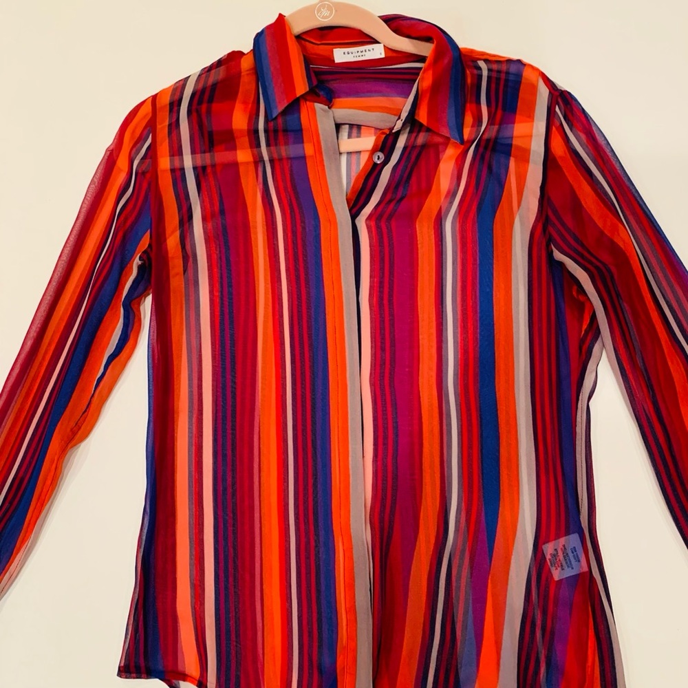 Silk multicolor stripes shirt